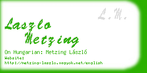 laszlo metzing business card